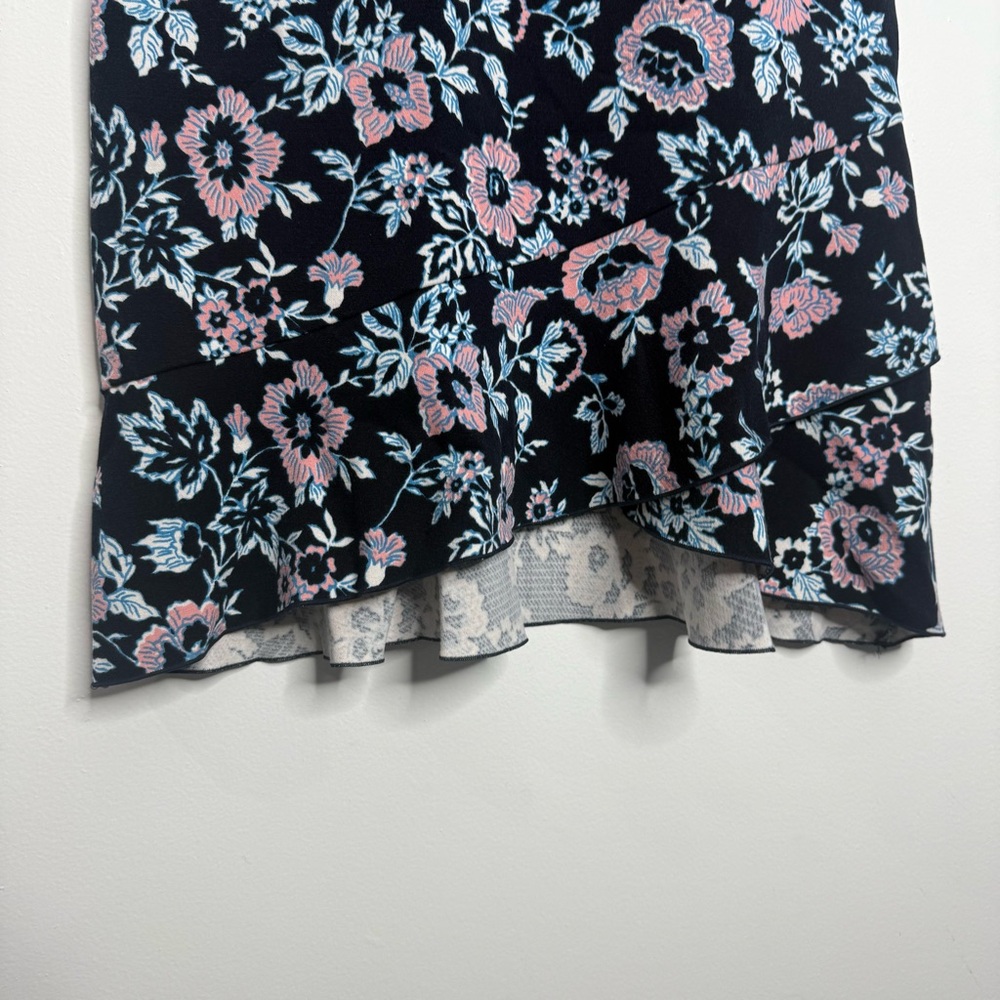 NWT Loft Midnight Garden Flounce‎ Ruffle Hem Dress Boho Preppy Summer Size 2 - Picture 4 of 10